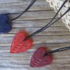 Glass heart pendant - engraved glass, koru and lancewood/horoeka design - Image 3