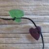 Glass heart necklace - vintage pressed glass hearts - Image 2