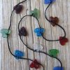 Vintage pressed glass heart necklace