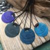 Engraved glass moana sea design pendant