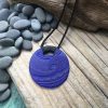 Glass round pendant - engraved glass moana/sea wave design - Image 8