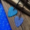 Glass heart pendant - engraved glass, koru and lancewood/horoeka design - Image 5