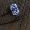 Recycled round china pendant - Crown Lynn 'Blue Willow' boat and border - Image 2